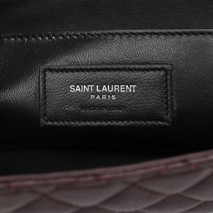 Saint Laurent Sheepskin Tri-Quilt Monogram Medium College Bag Bordeaux 6 of 14