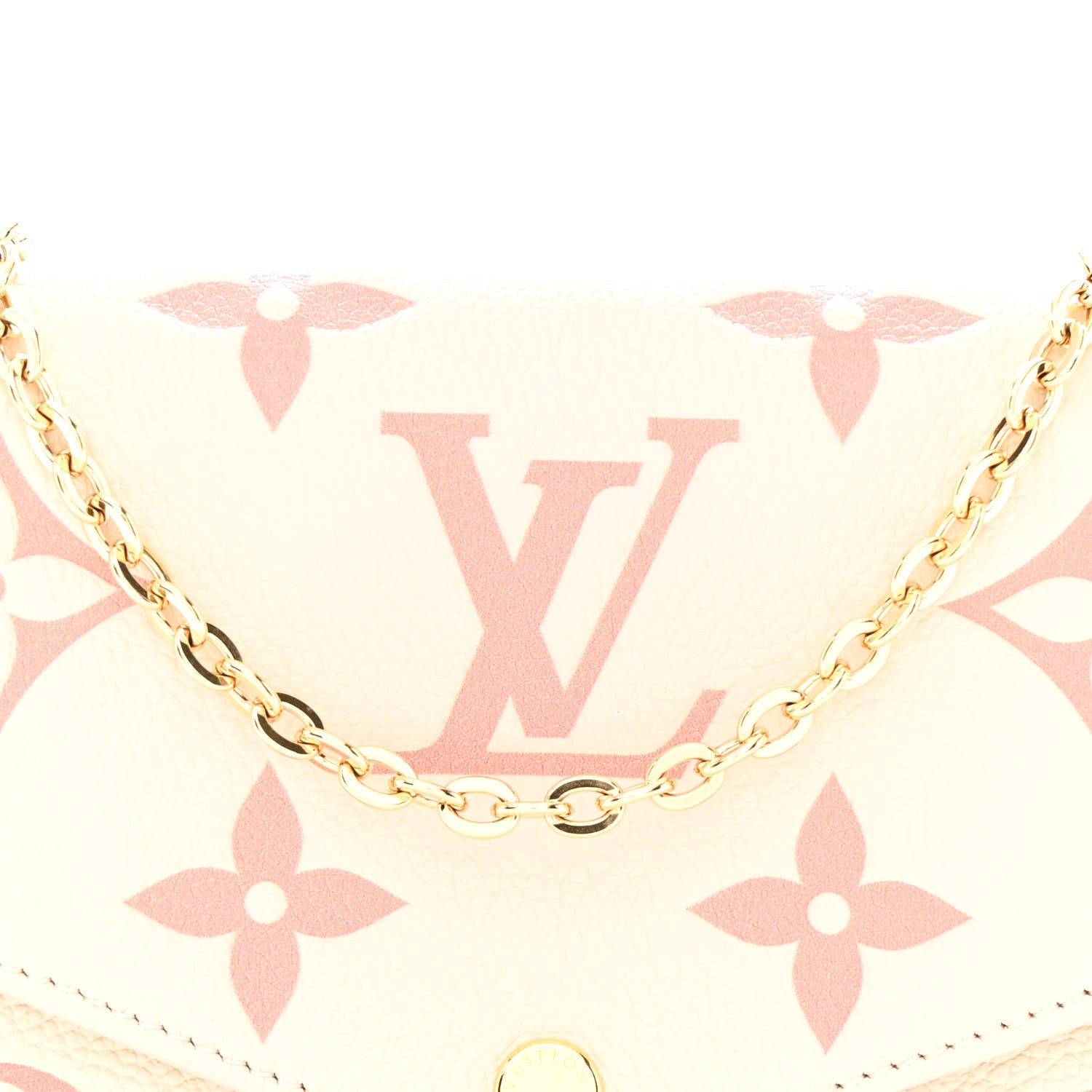 Louis Vuitton Empreinte Monogram Giant By The Pool Felicie Pochette Chain Wallet Creme Rose Trianon 9 of 12