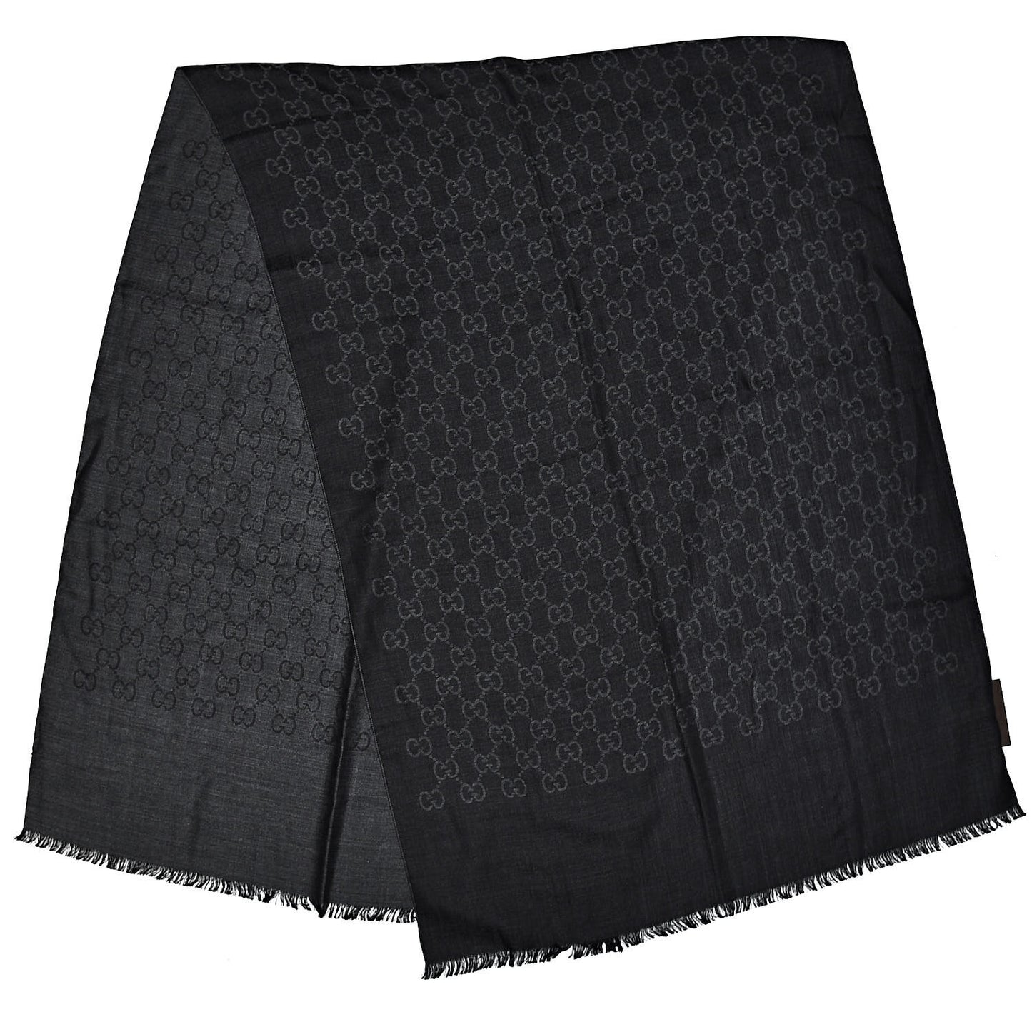 Wool Silk GG Monogram GGNat Scarf Anthracite