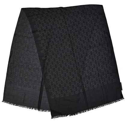 Gucci Wool Silk GG Monogram GGNat Scarf Anthracite 3 of 4