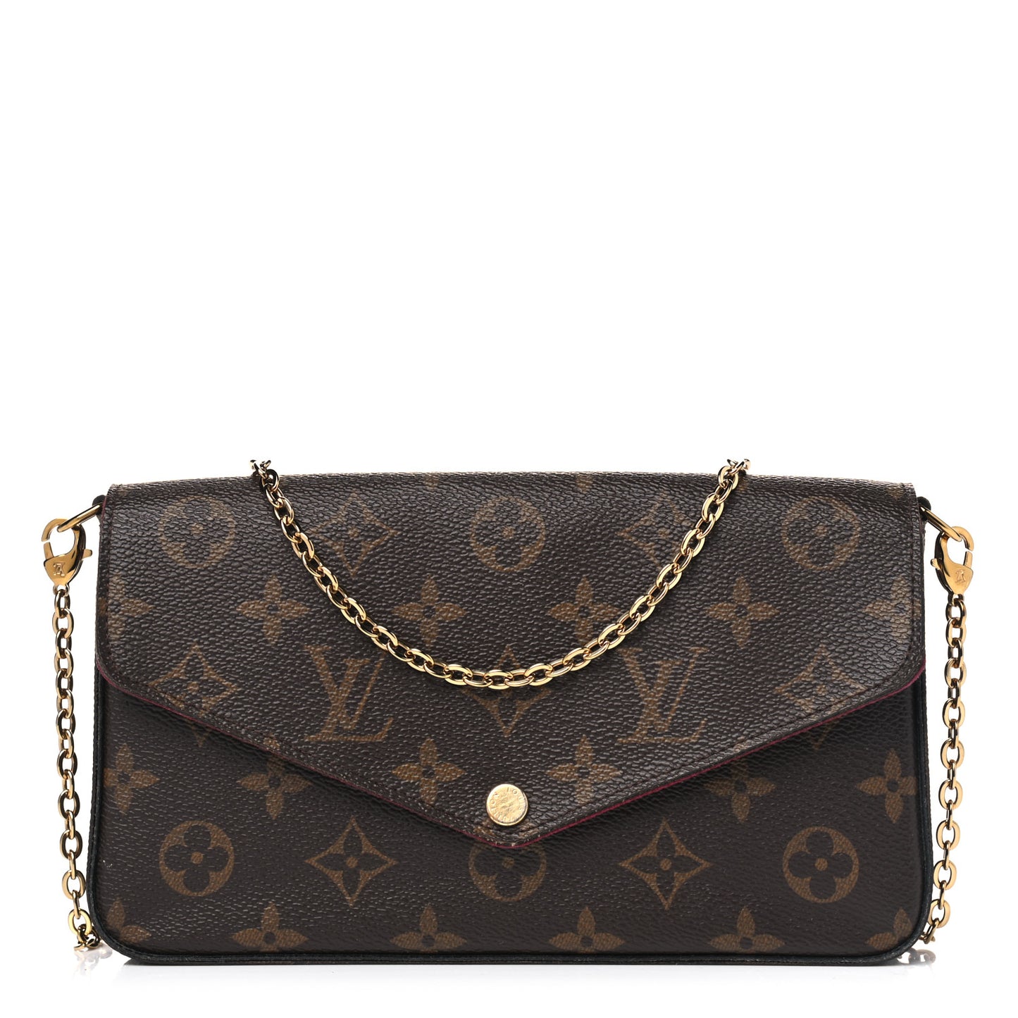 Monogram Pochette Felicie Chain Wallet Fuchsia