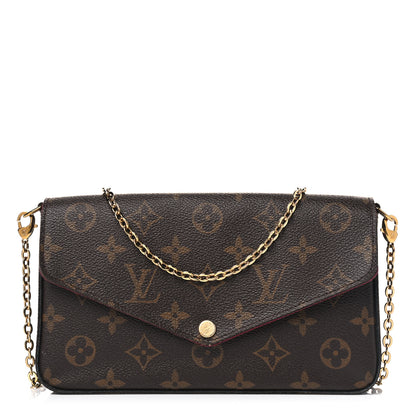 Louis Vuitton Monogram Pochette Felicie Chain Wallet Fuchsia 1 of 11