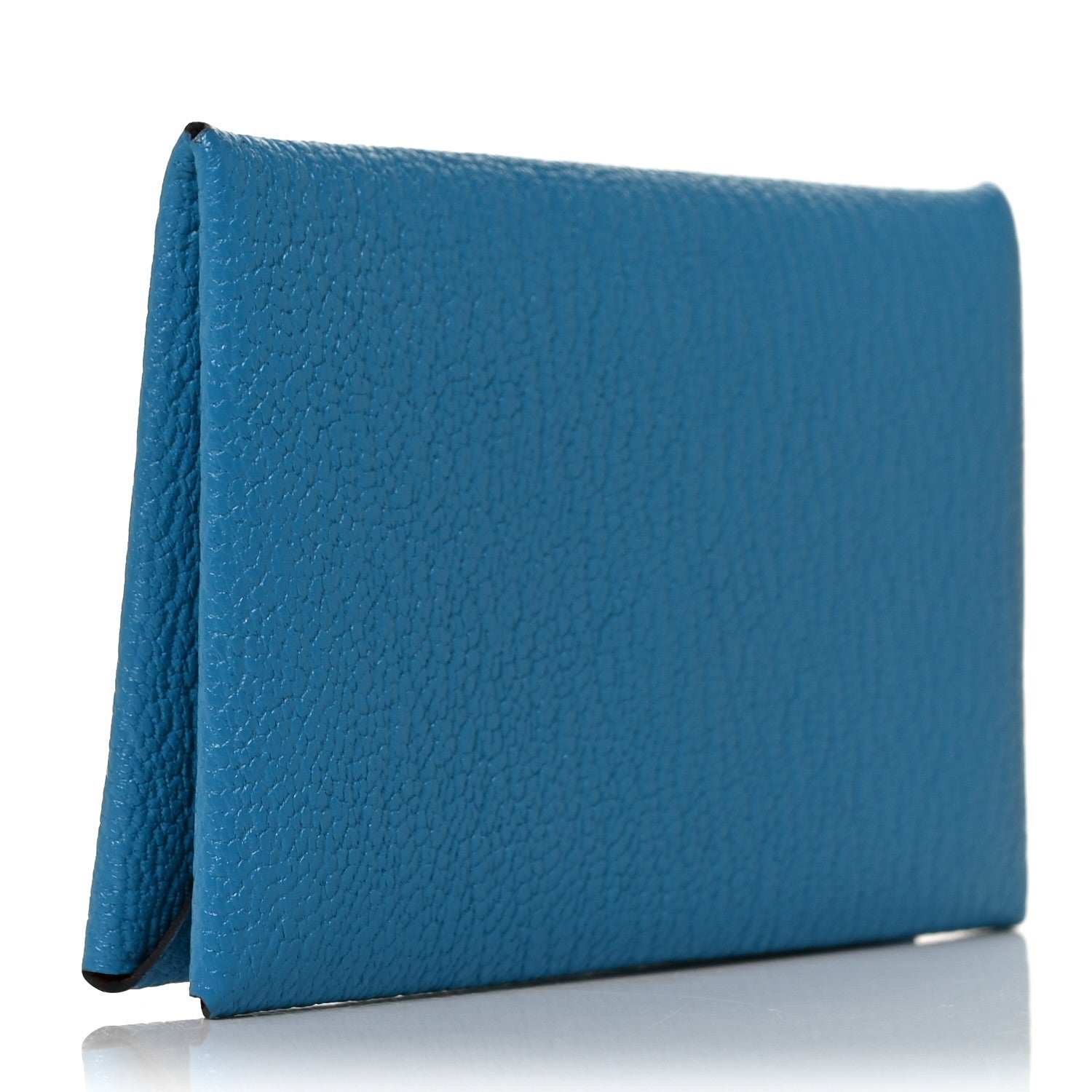 Hermes Chevre Mysore Verso Calvi Card Case Bleu Frida Cuivre 3 of 8