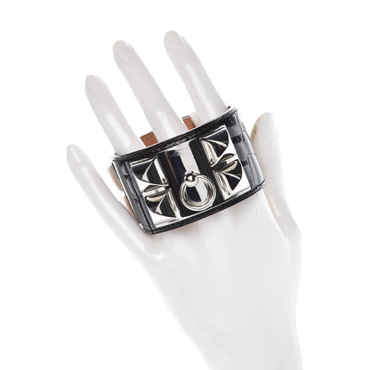 Hermes Shiny Alligator Collier de Chien CDC Bracelet S Black 2 of 6