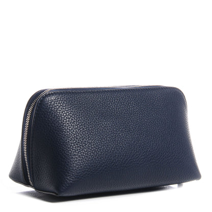 Celine Textured Calfskin Cosmetic Pouch Bag Navy 3 of 9