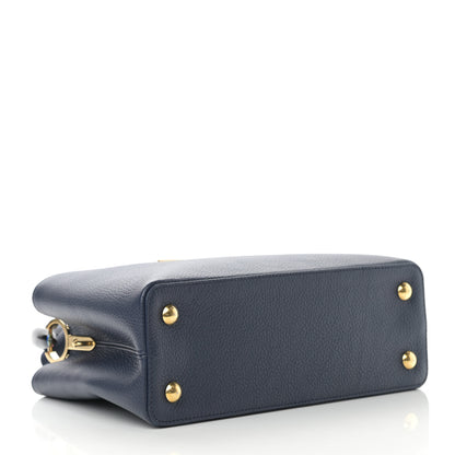 Louis Vuitton Taurillon Resin Capucines Murano MM Midnight Blue 4 of 13
