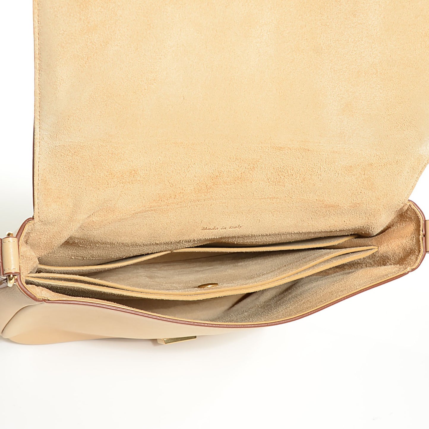 Natural Calfskin Trotteur Messenger Bag Chamois