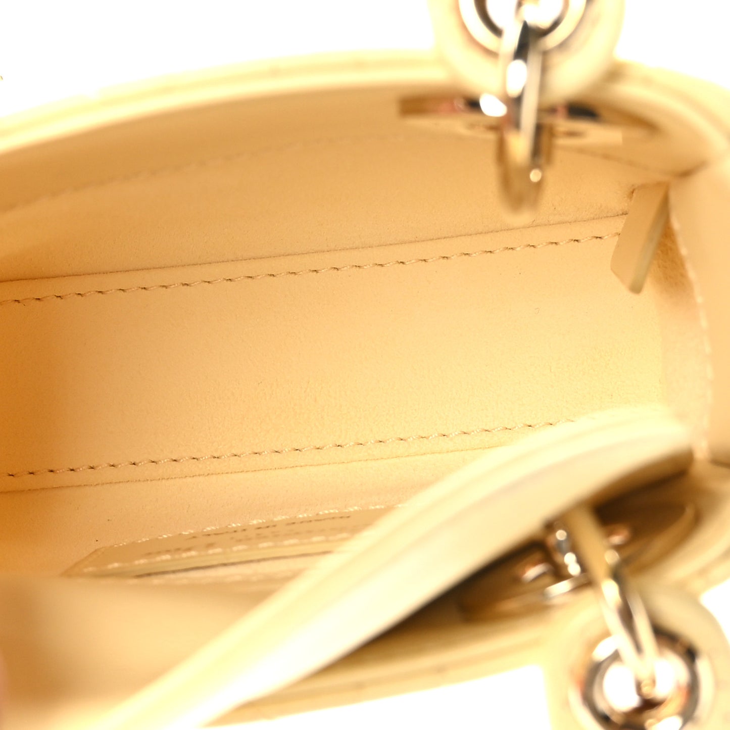 Lambskin Cannage Micro Lady Dior Soft Yellow