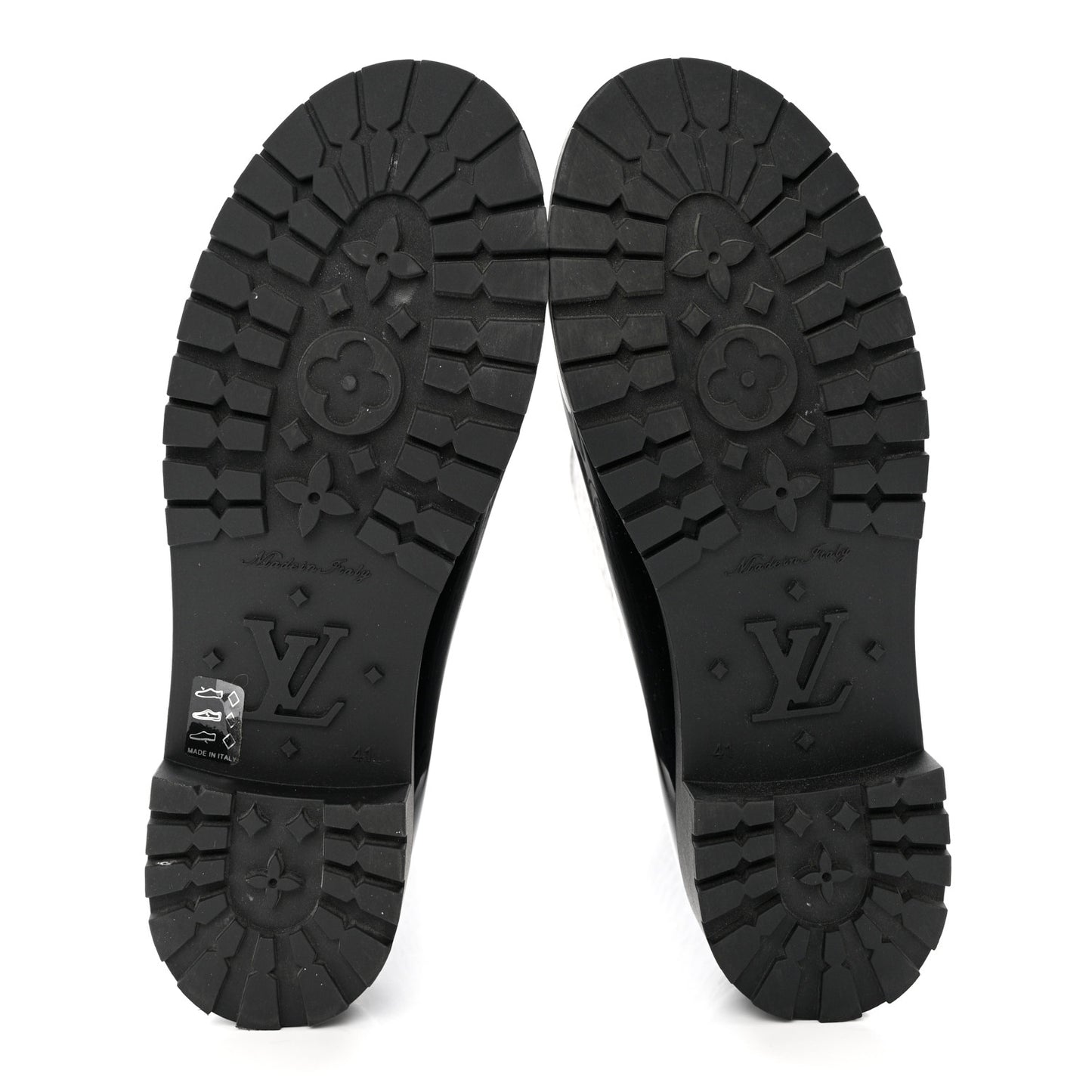 Rubber Embossed Monogram Splash Rain Boots 41 Black
