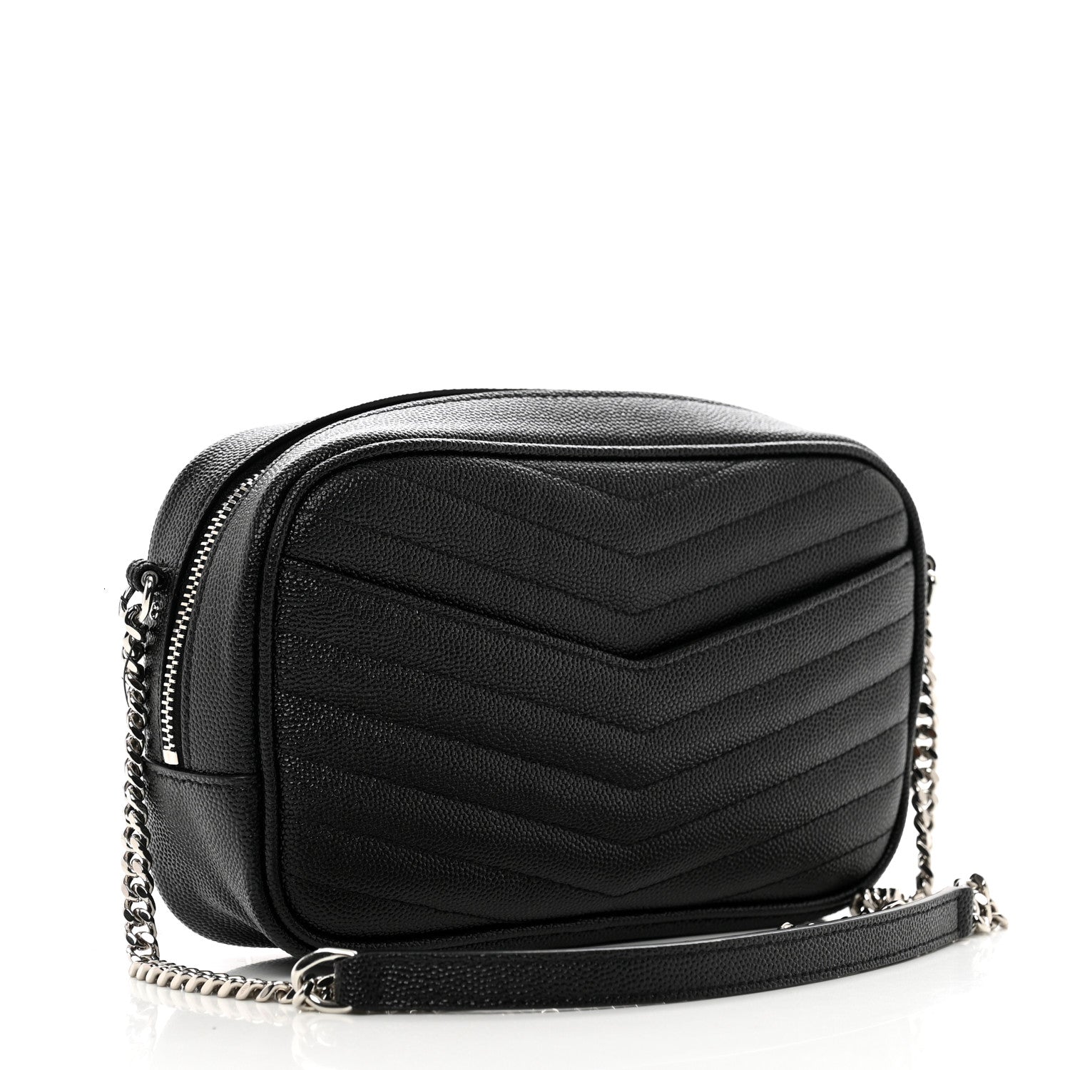 Saint Laurent Grain De Poudre Matelasse Monogram Mini Lou Camera Bag Black 3 of 10