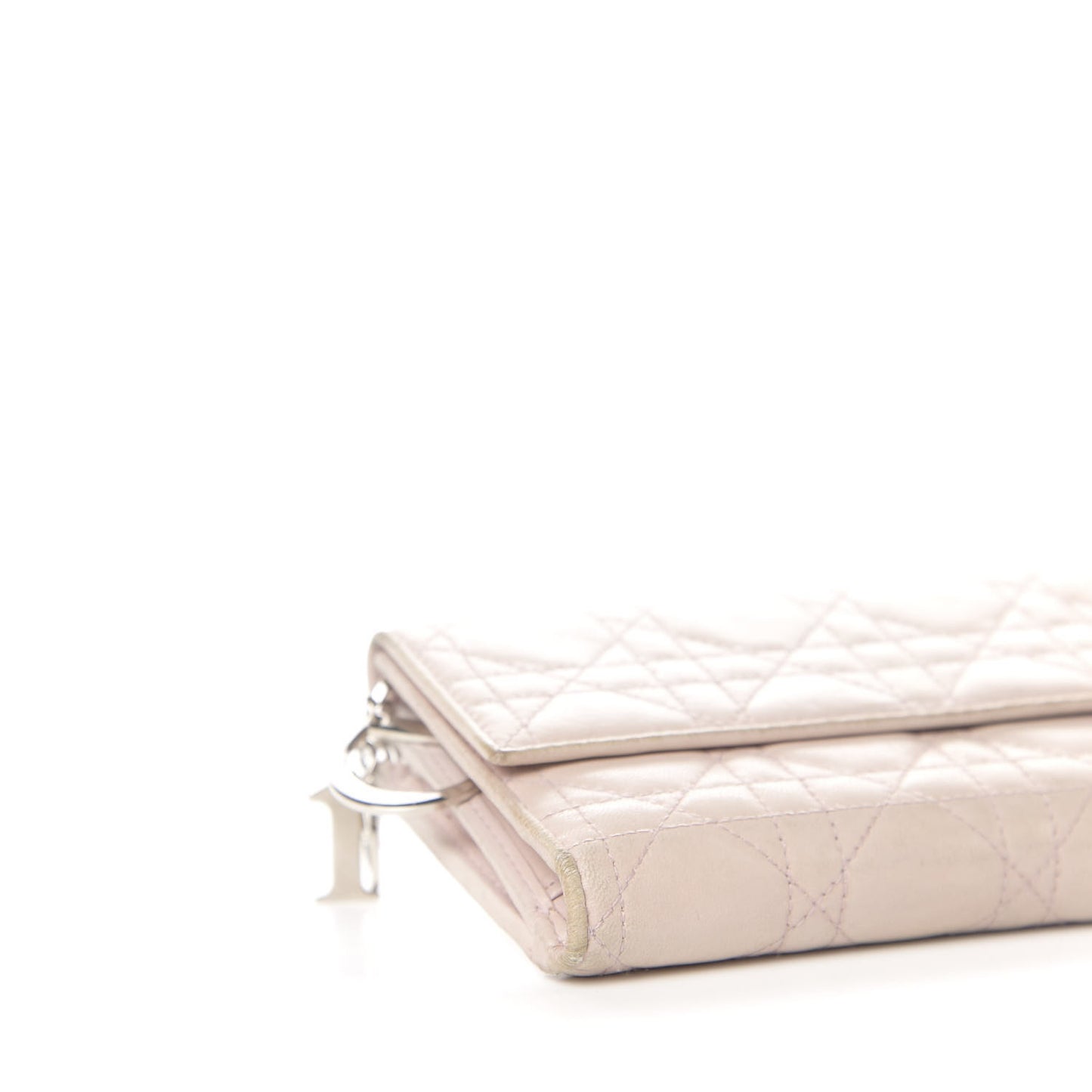Lambskin Cannage Lady Dior Flap Wallet Light Pink