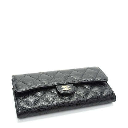 Chanel Caviar Quilted Large Gusset Flap Wallet Black 4 of 9