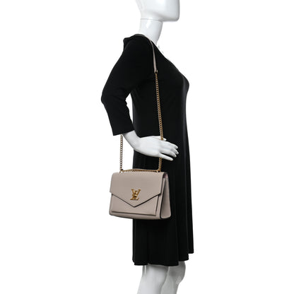 Louis Vuitton Soft Calfskin Mylockme Chain Bag BB Greige 2 of 9