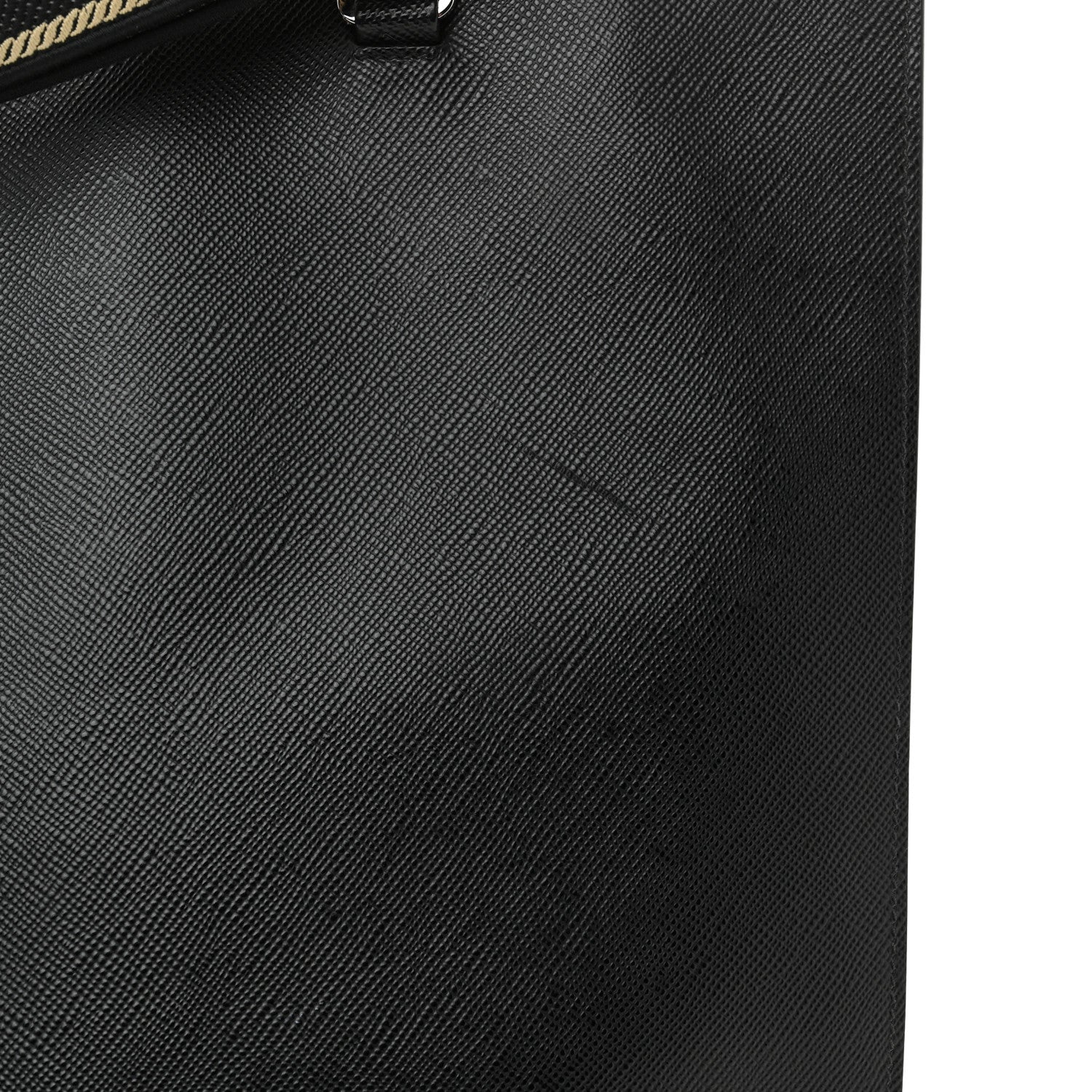 Prada Saffiano Cuir Triangle Logo Embossed Vertical Tote Black 13 of 13