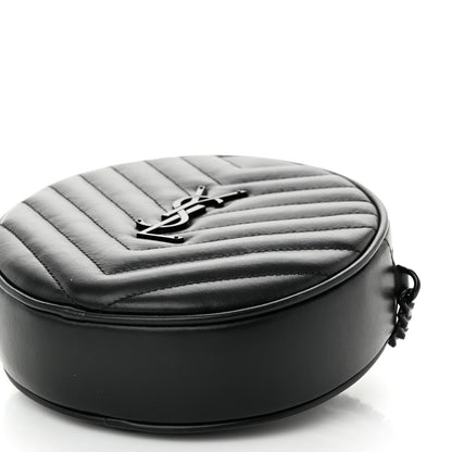 Saint Laurent Calfskin Matelasse Chevron Round Vinyle Camera Bag Black 10 of 10