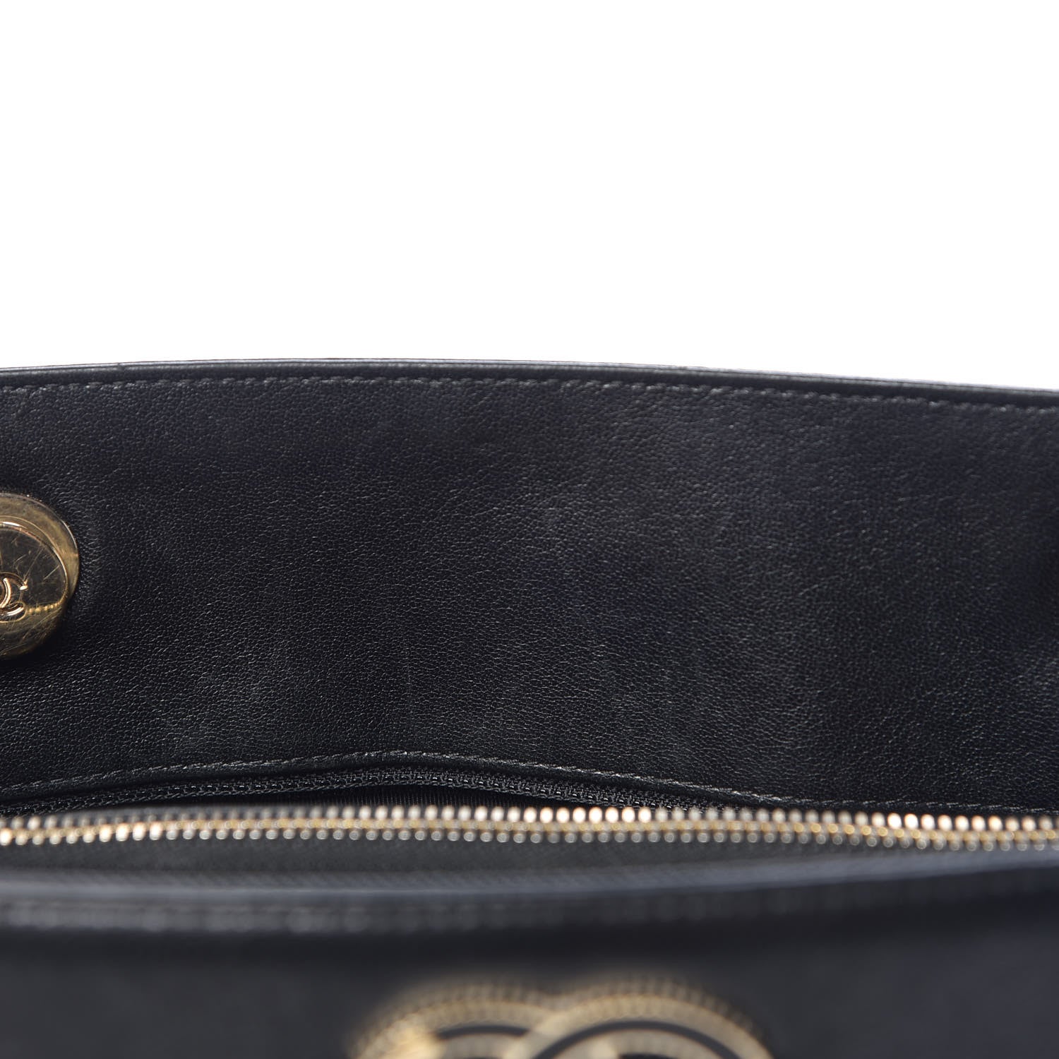 Chanel Sheepskin Chevron Quilted Mademoiselle Vintage Shopping Tote Black 8 of 14