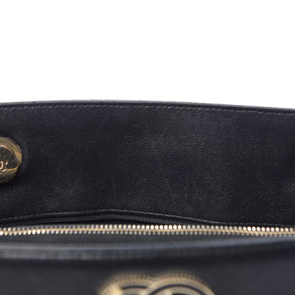 Chanel Sheepskin Chevron Quilted Mademoiselle Vintage Shopping Tote Black 8 of 14