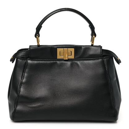 Fendi Nappa Mini Peekaboo Iconic Satchel Black 1 of 12
