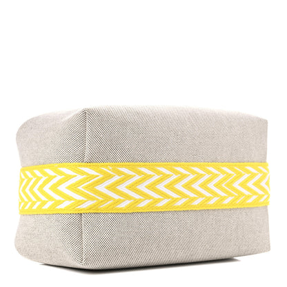 Hermes Canvas Small Bride-A-Brac Pouch Natural Jaune Citron 4 of 11