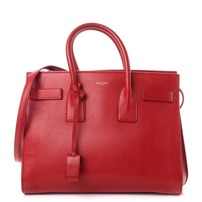 Saint Laurent Grained Calfskin Small Sac De Jour Lipstick Red 1 of 10