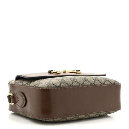 Gucci GG Supreme Monogram Small Horsebit 1955 Shoulder Bag Beige Brown Sugar 4 of 11