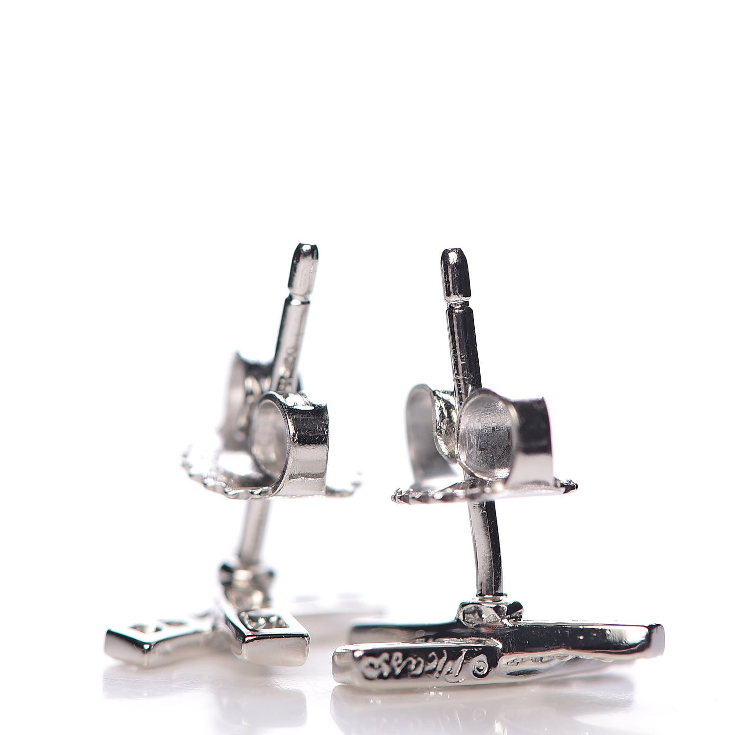 Tiffany Platinum Diamond Paloma Picasso X Kiss Earrings 3 of 4