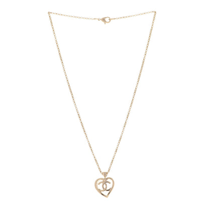 Chanel CC Heart Chain Pendant Necklace Gold 3 of 6