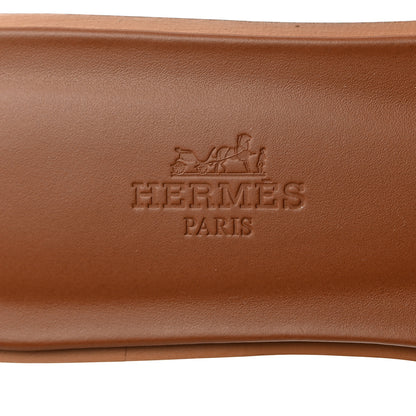 Hermes Box Calfskin Oran Sandals 37 Gold 6 of 9