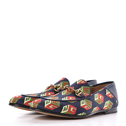 Gucci Satin Lambskin Mini GG Wallpaper Mens Brixton Horsebit Loafers 7.5 Royal Blue Blue Agata 3 of 9