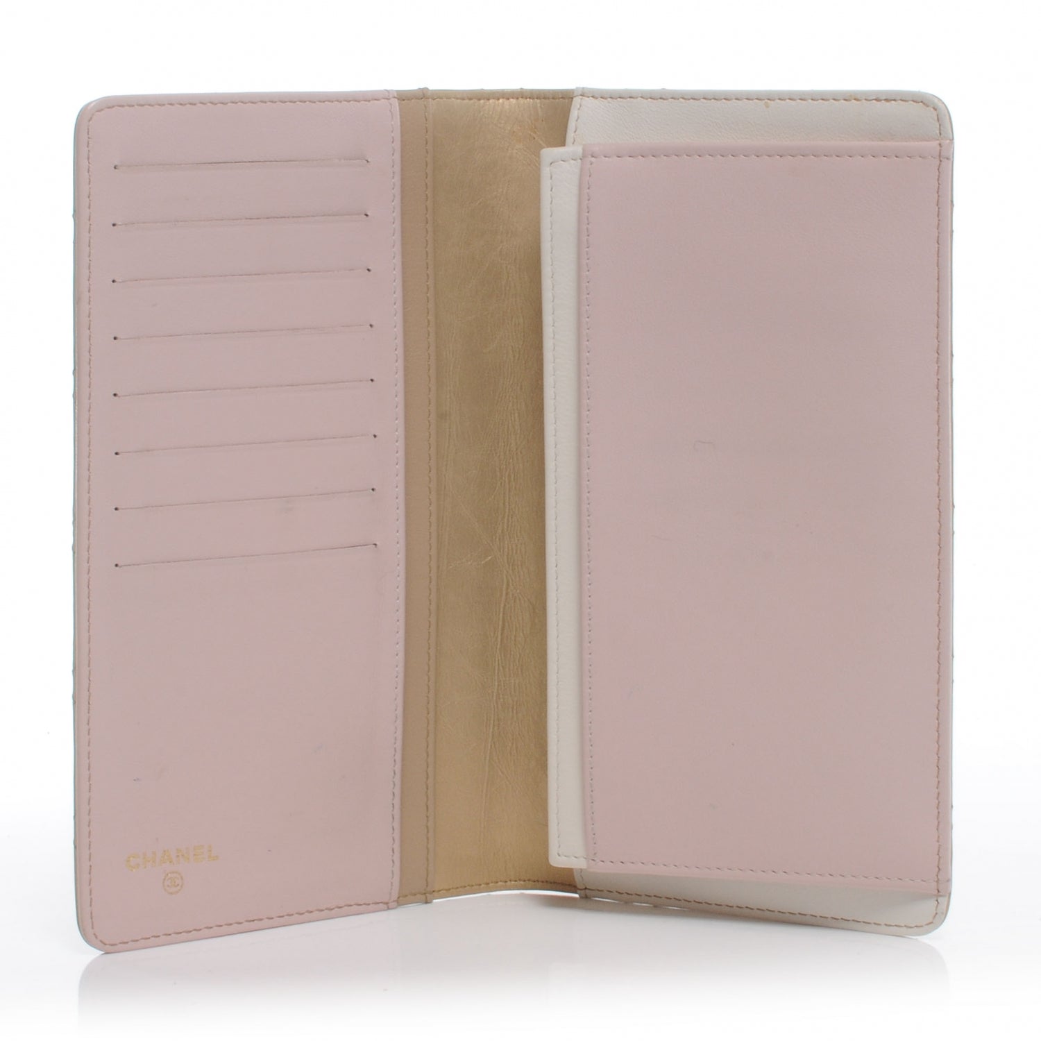 Chanel Leather Quilted Yen Wallet Gold 4 of 7