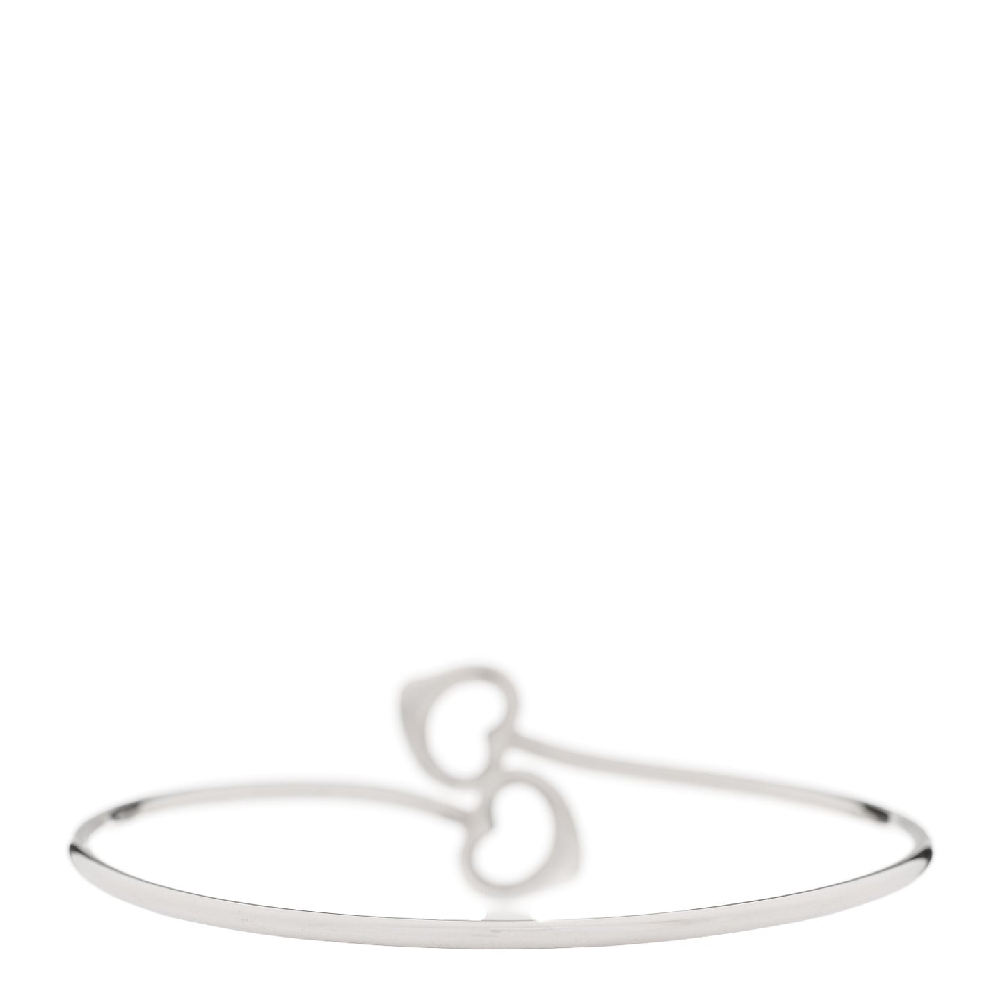 Sterling Silver Elsa Peretti Double Open Heart Bangle Bracelet
