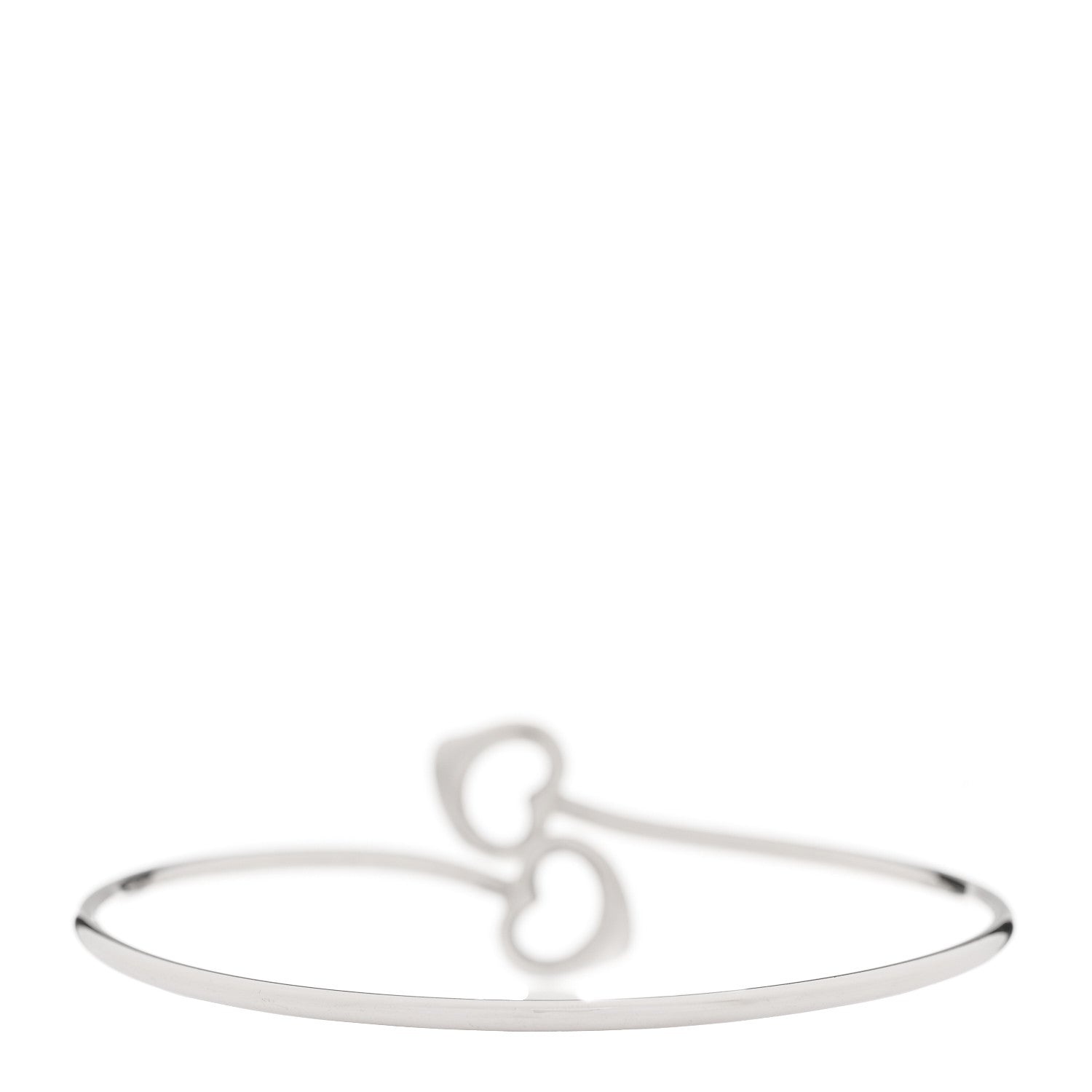 Tiffany Sterling Silver Elsa Peretti Double Open Heart Bangle Bracelet 3 of 4