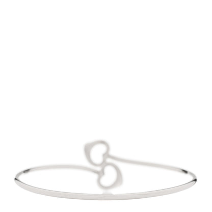 Tiffany Sterling Silver Elsa Peretti Double Open Heart Bangle Bracelet 3 of 4