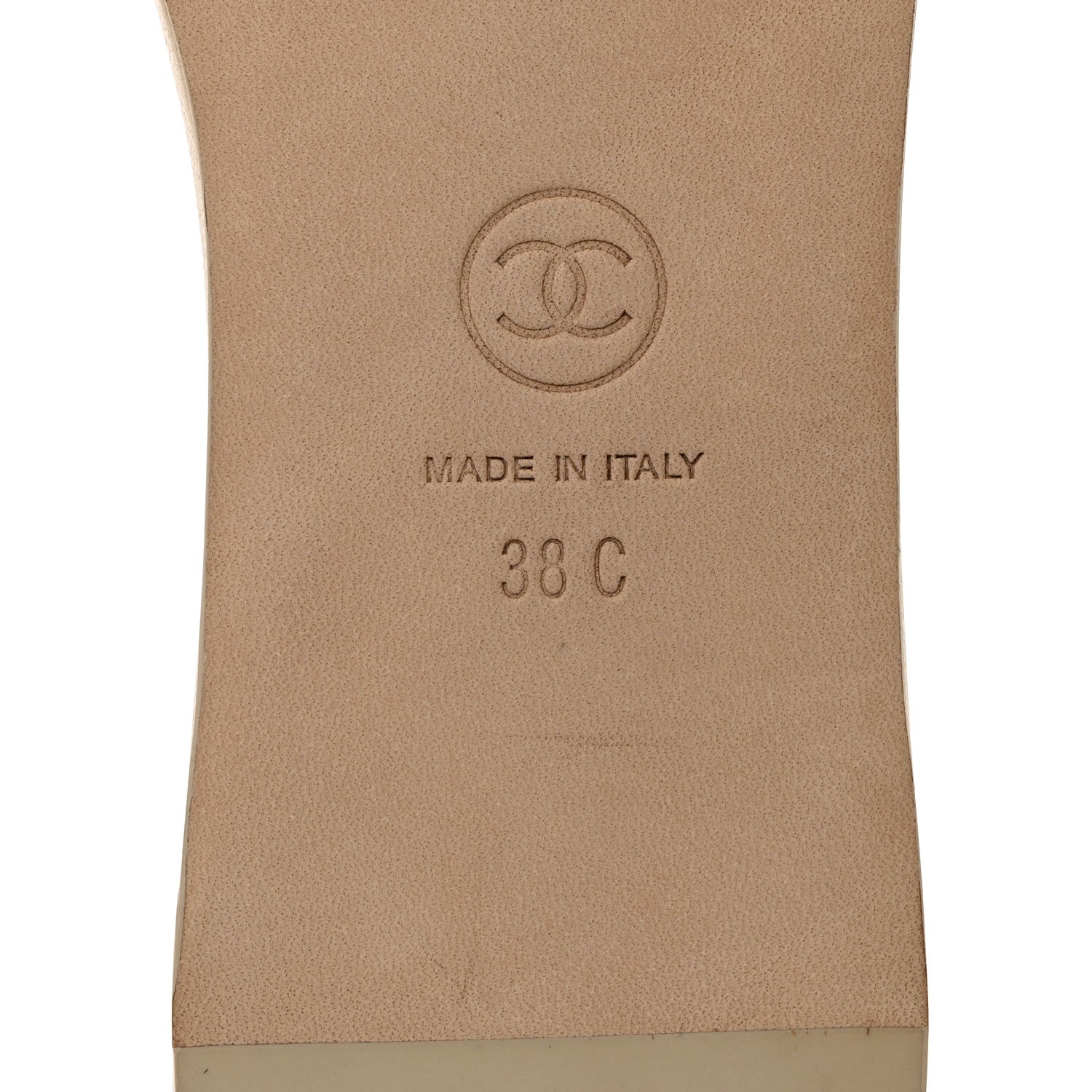 Chanel Lambskin Pearl Crystal CC Mules Sandals 38 Beige 8 of 9