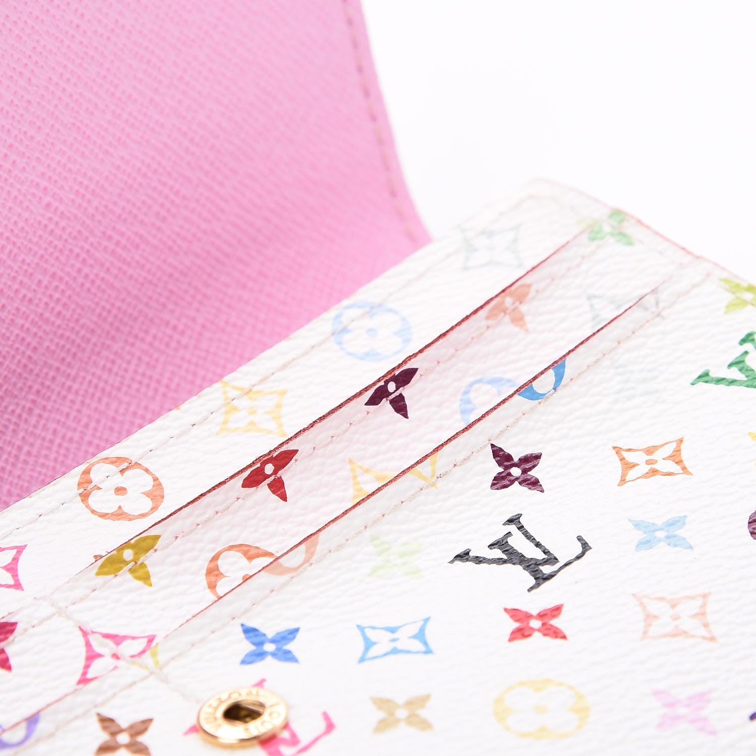 Louis Vuitton Monogram Multicolor Sarah Wallet White Litchi 9 of 12