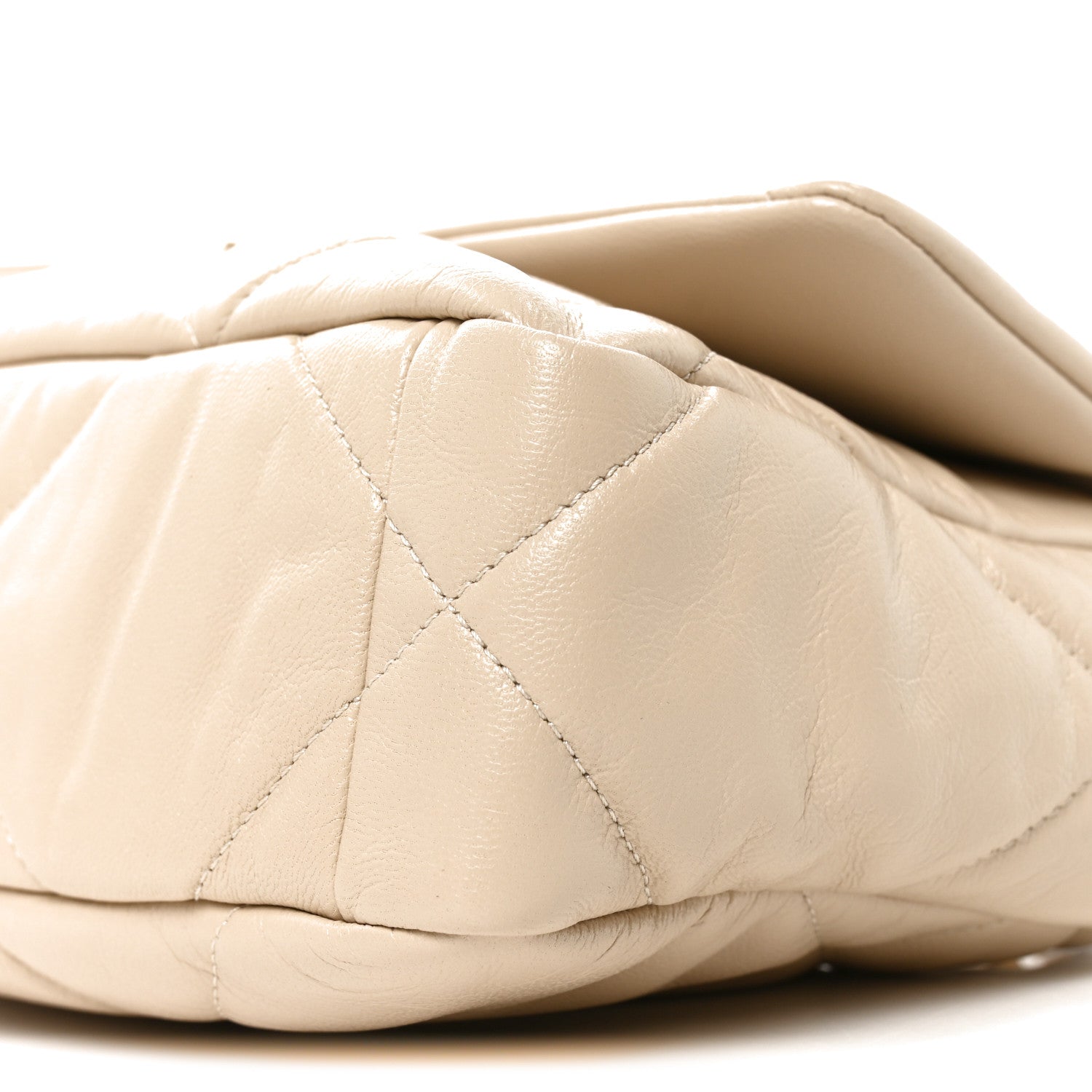 Chanel Goatskin Quilted Medium Chanel 19 Flap Light Beige 10 of 10