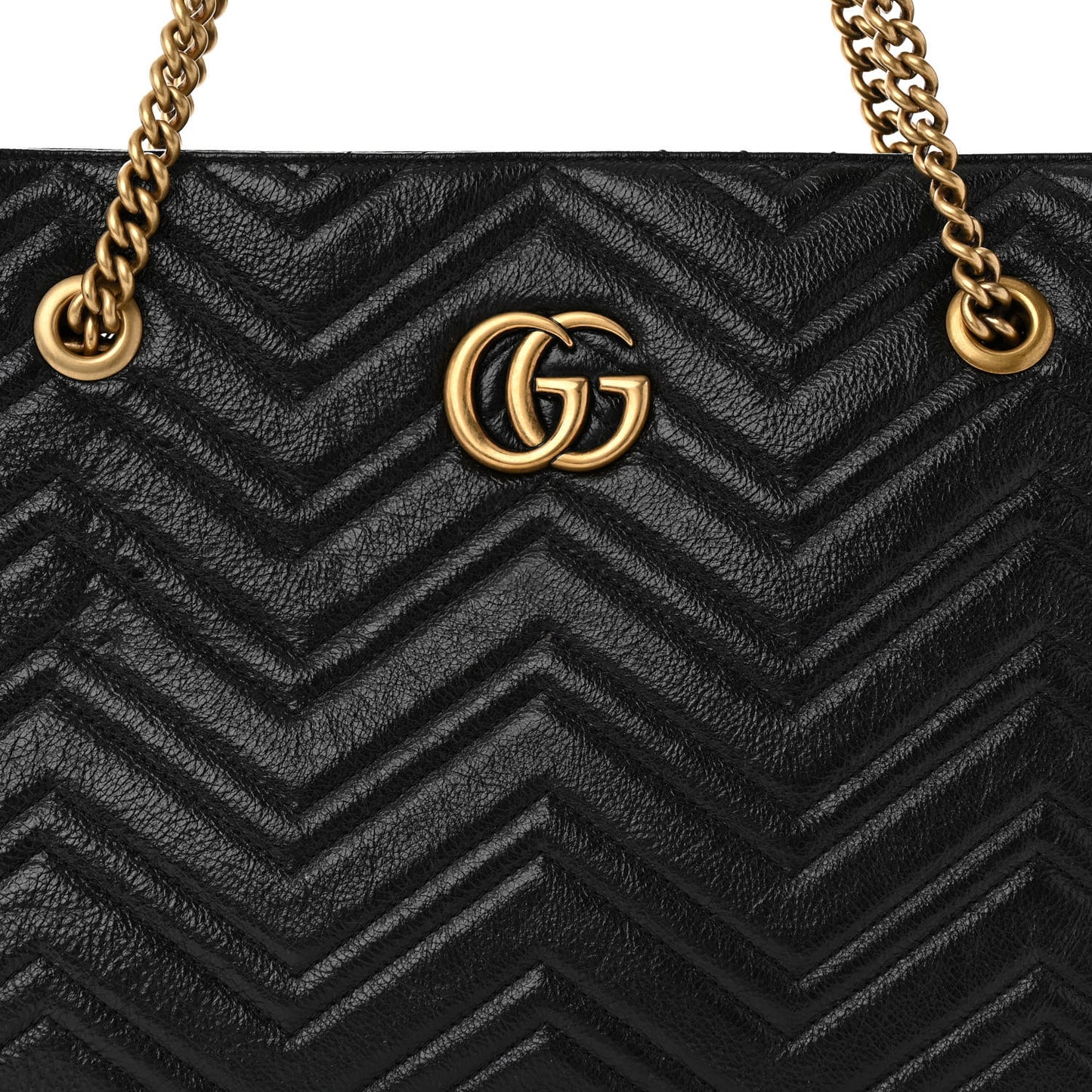 Vintage Calfskin Matelasse Medium GG Marmont Slim Tote Black