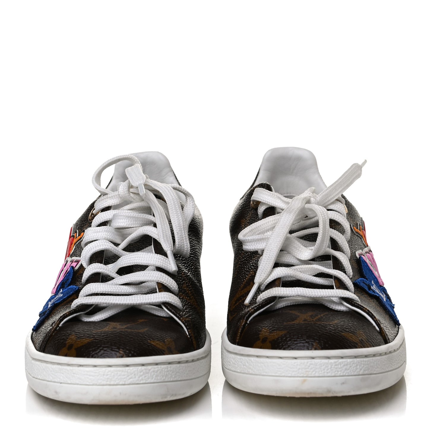 Calfskin Monogram LV Black Heart Sneakers 36 Cacao