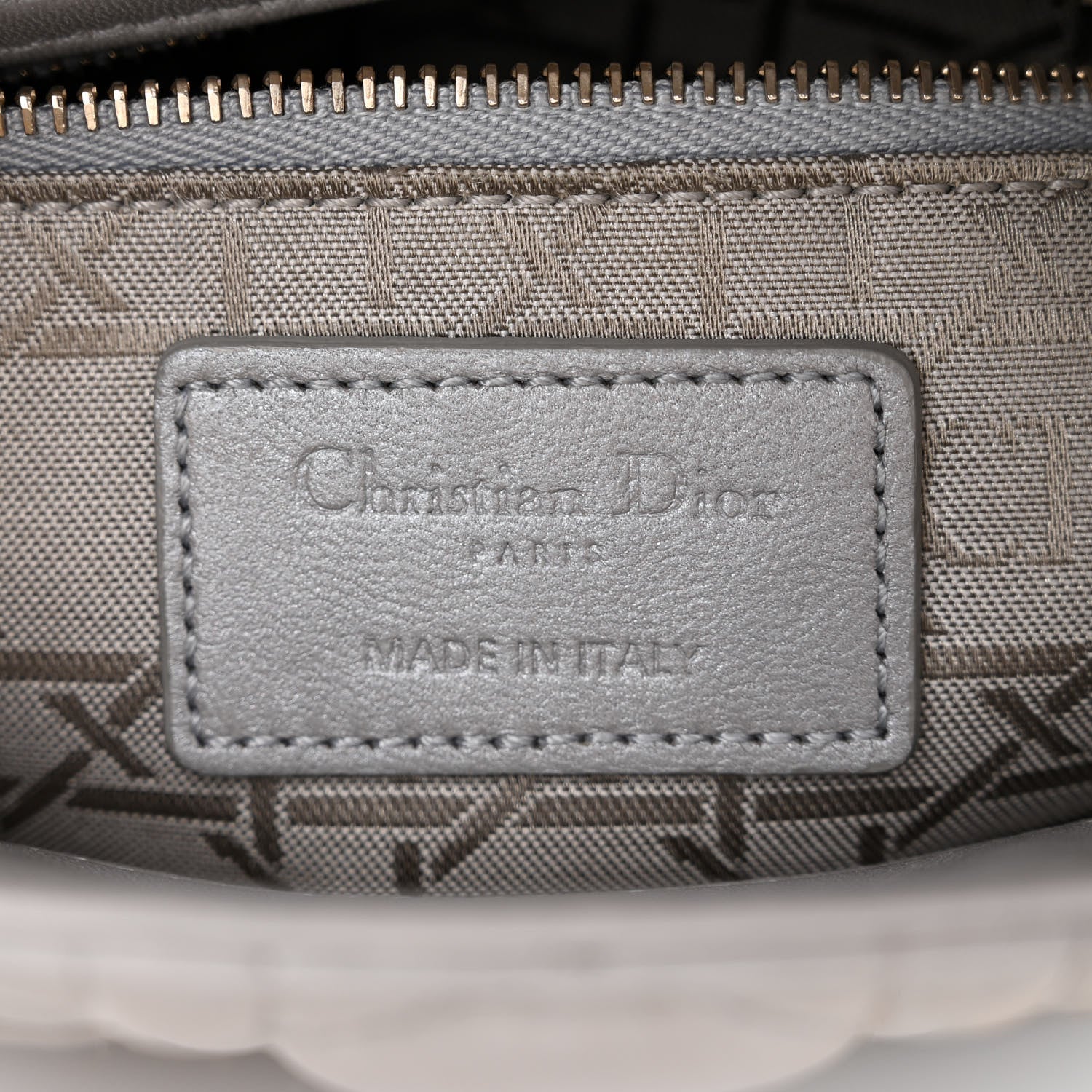 Christian Dior Metallic Lambskin Cannage Mini Lady Dior Grey 6 of 14