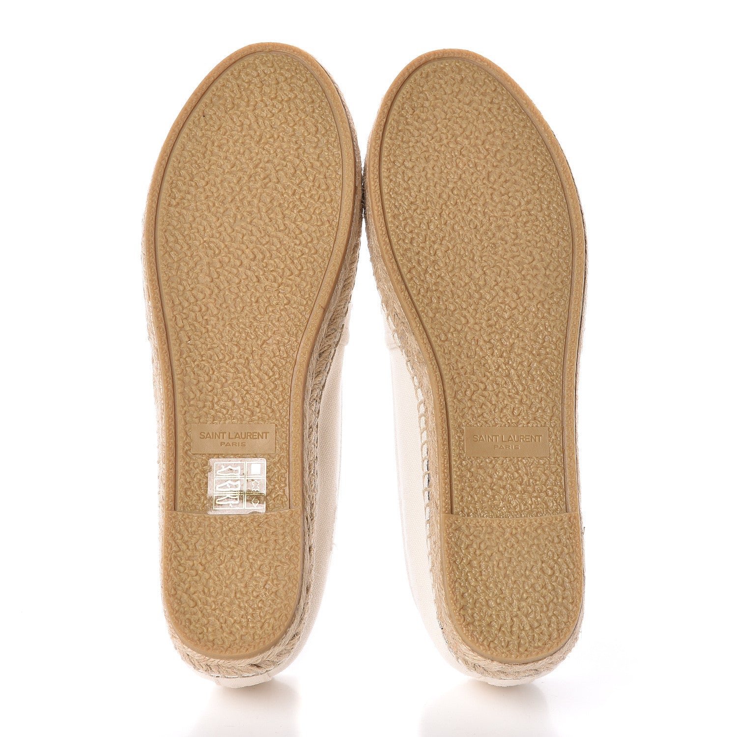 Saint Laurent Canvas Logo Embroidered Espadrilles 37 White 5 of 8