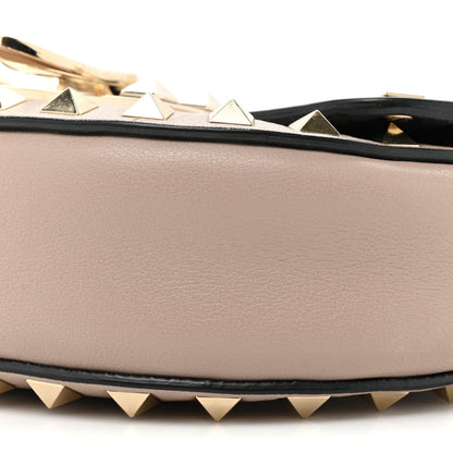 Valentino Garavani Vitello Rockstud Flip Lock Flap Saddle Crossbody Bag Poudre 7 of 12