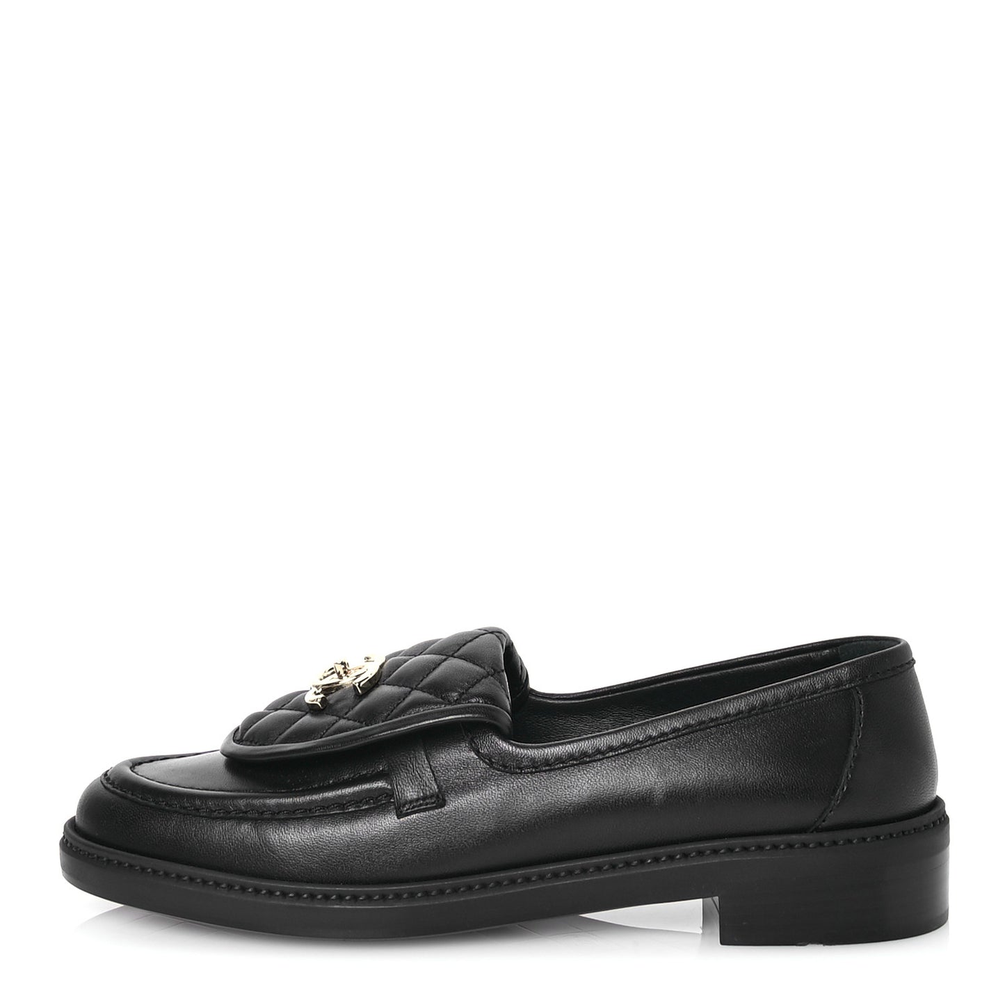 Lambskin Quilted CC Turnlock Loafers 40 Black