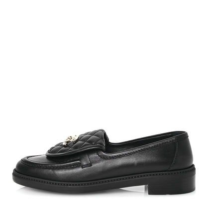 Chanel Lambskin Quilted CC Turnlock Loafers 40 Black 1 of 9