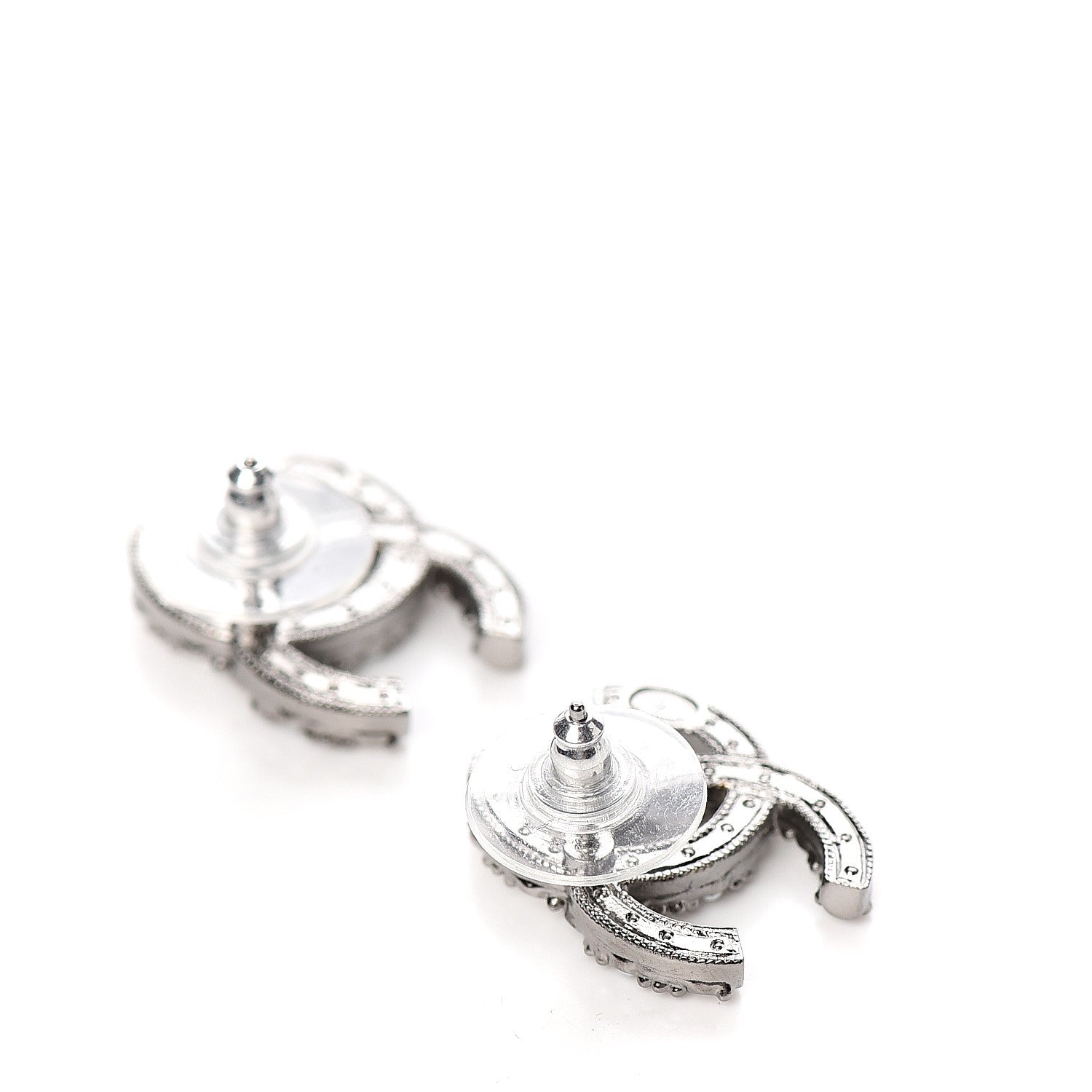 Chanel Crystal Pearl CC Earrings Silver 3 of 5