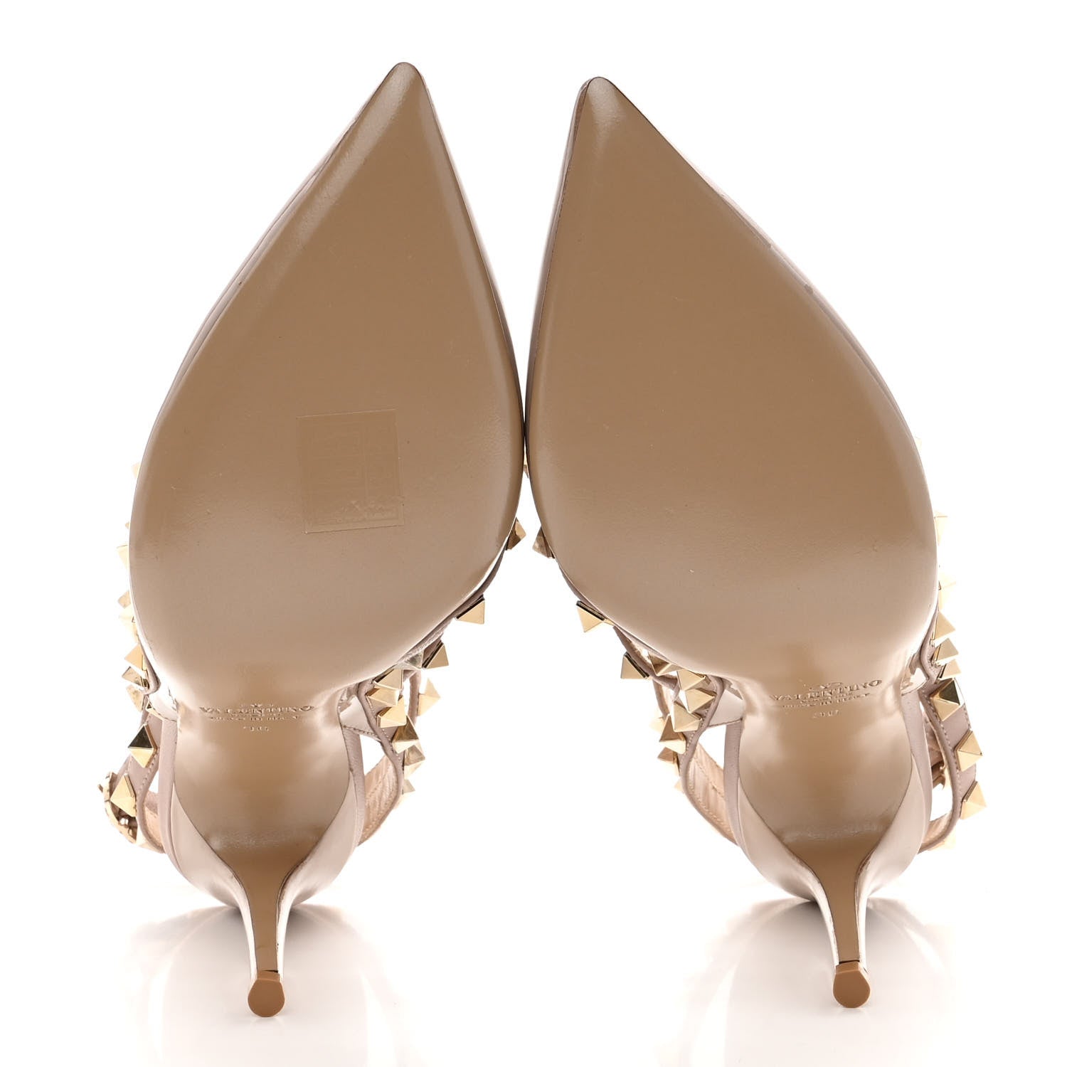 Valentino Garavani Patent Nappa Rockstud Ankle Strap 100mm Pumps 36 Poudre 6 of 9