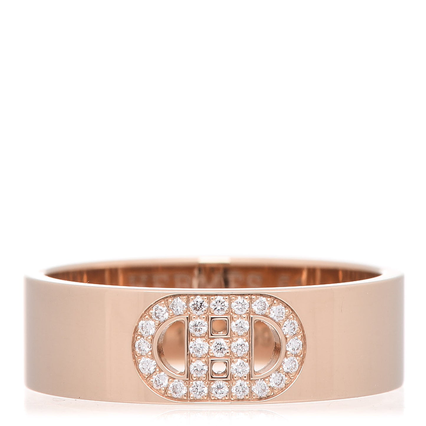 18K Rose Gold Diamond PM H D'Ancre Ring 51 5.75