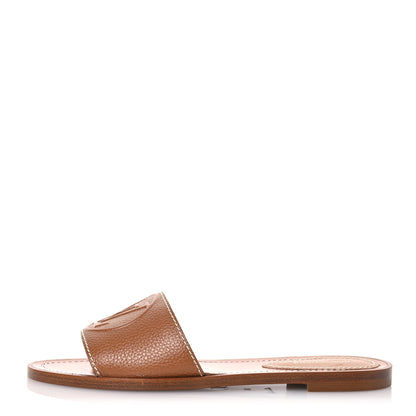 Louis Vuitton Calfskin Lock It Flat Mule 36 Cognac 1 of 11