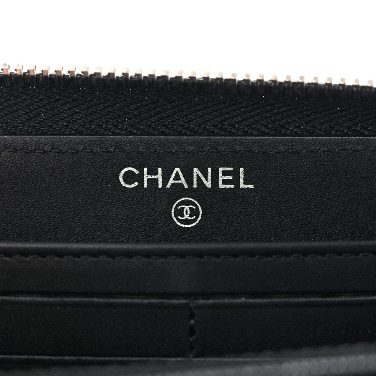 Chanel Patent Quilted Large Gusset Zip Around Wallet Black 6 of 9