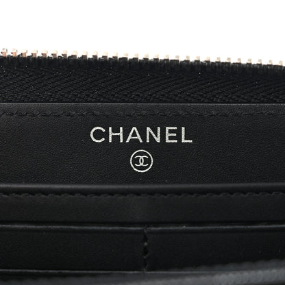 Chanel Patent Quilted Large Gusset Zip Around Wallet Black 6 of 9
