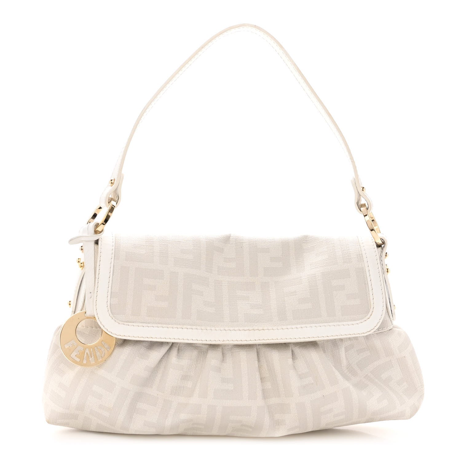 Fendi Zucca Spalmati Small Chef Shoulder Bag White 1 of 7